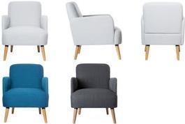 Image du produit Paperflow Fauteuil BROOKS, pieds en bois massif, bleu.