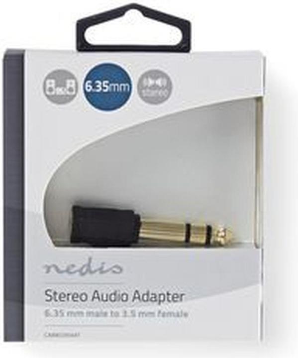 Produktbild Nedis Stereo-Audio-Adapter 6.35 mm Stecker 3.5 mm Buchse Vergoldet Gerade ABS Anthrazit 1 Stück Verp (Klinkenadapter)