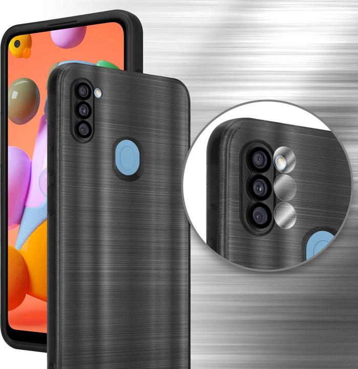 Immagine prodotto Cadorabo Custodia per Samsung Galaxy A11 / M11 in TPU spazzolato con protezione per fotocamera stile LM160 (Samsung Galaxy A11, Samsung Galaxy M11)