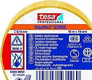 Actual product image tesa insulating ring tape gul 10m x 15 mm (15 mm)