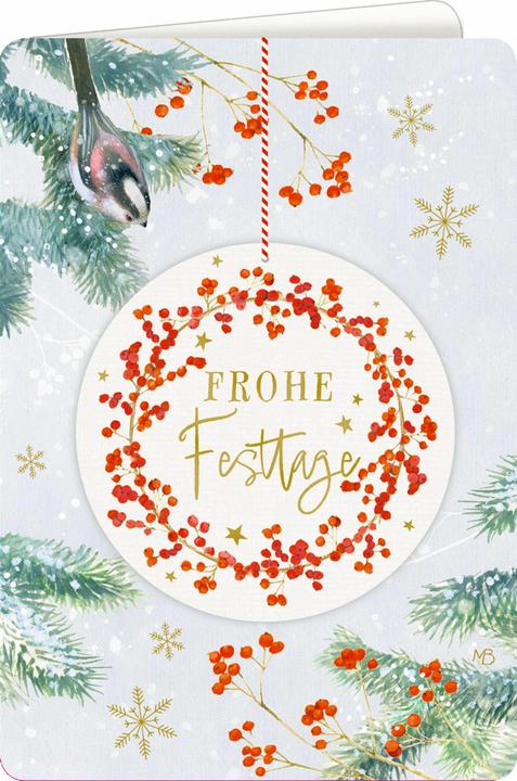 Weihnachtskarte mit Anhänger - Frohe Fe (5 pcs.)