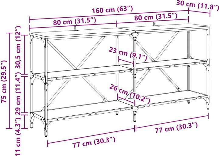 Image du produit vidaXL Konsolentisch (30 x 30 x 75 cm)