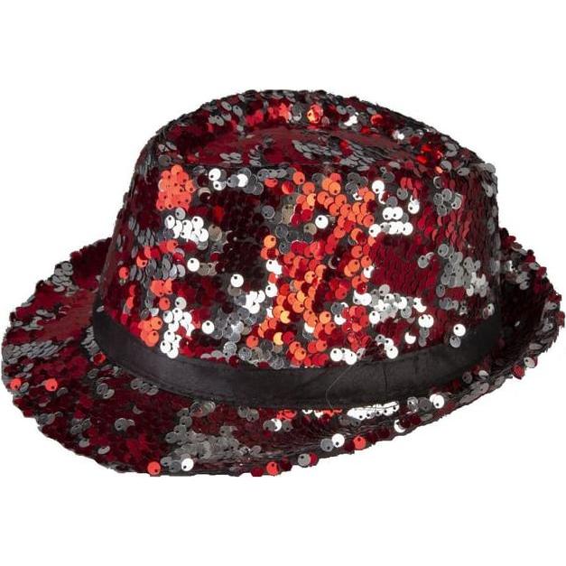 MICA Festival Fedora - Pailletten - für Erwachsene - verschiedene Farben schwarz