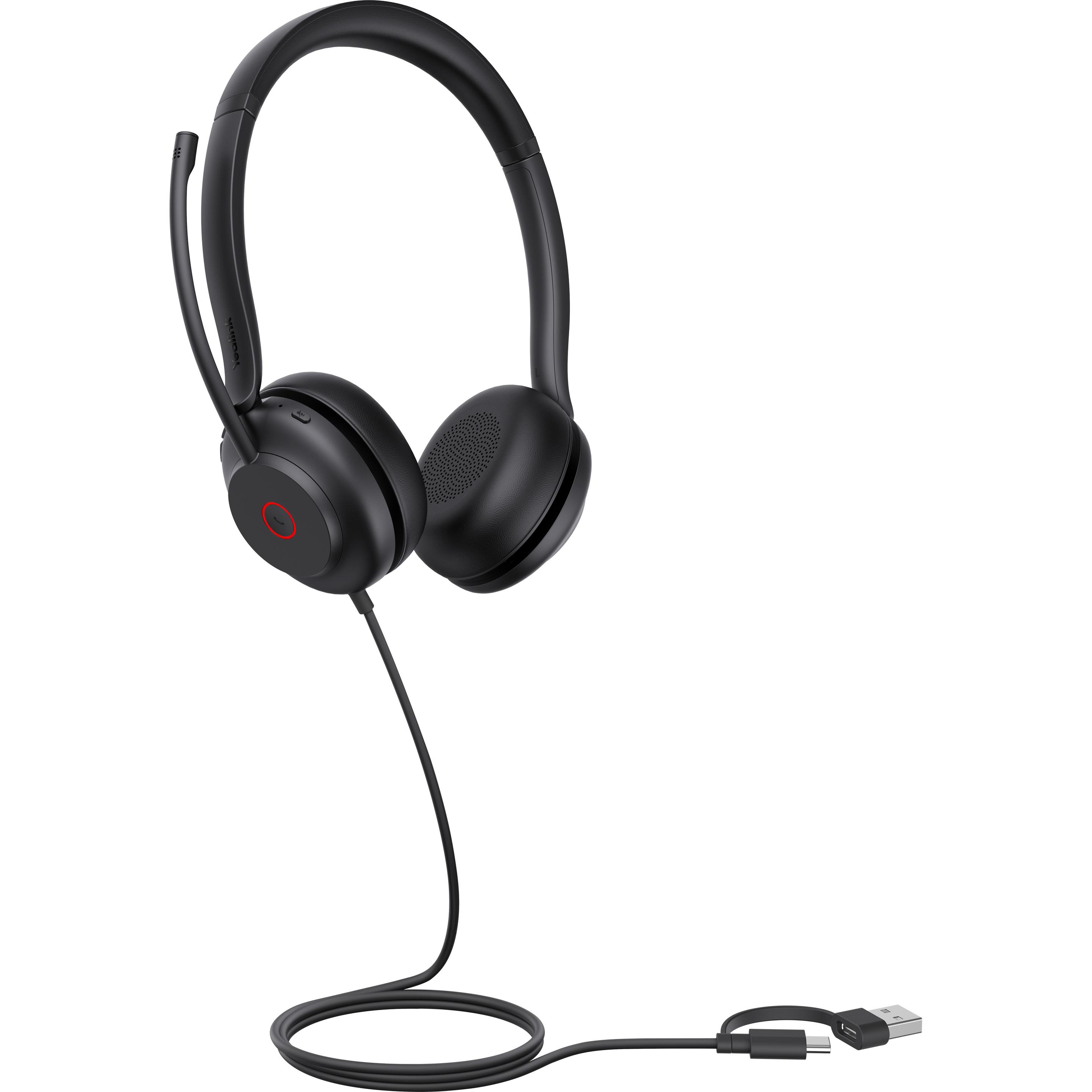 Yealink UH 35 Serie (Kabelgebunden, USB-A), Office Headset, Schwarz