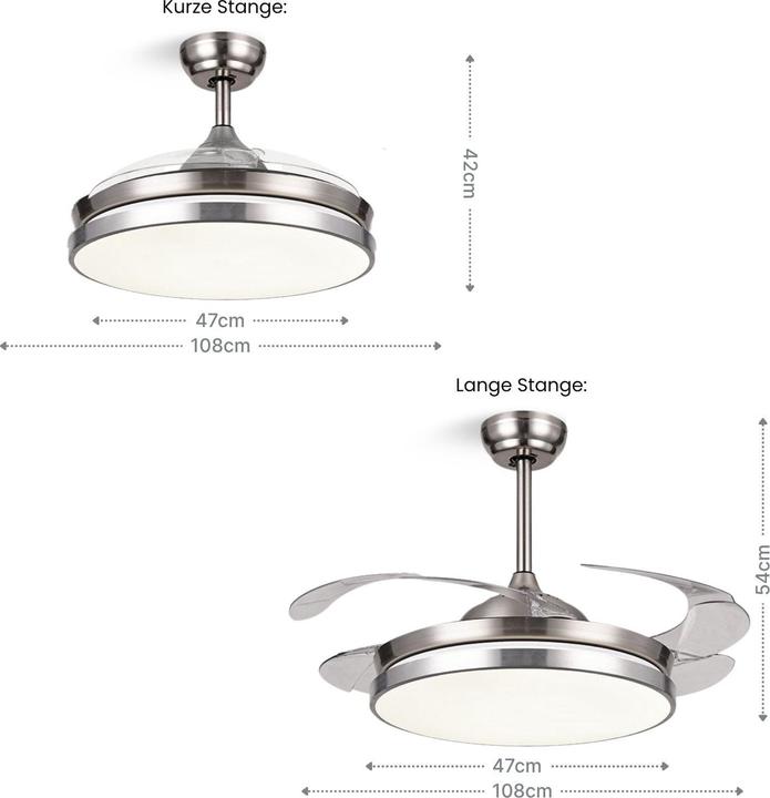 Image du produit Hermex Deckenventilator mit LED-Beleuchtung Deckengebläse Ventilator