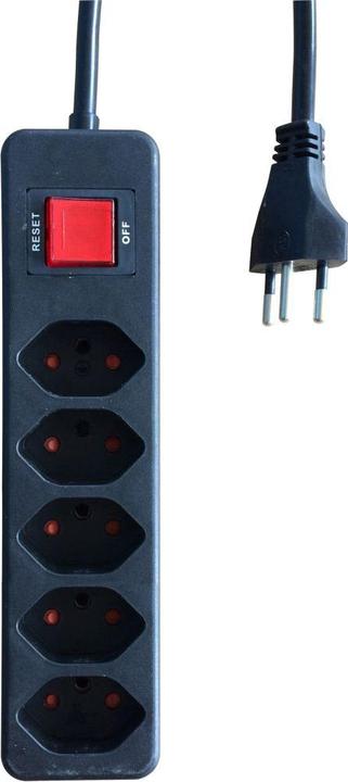 Actual product image Elbro Multiple socket outlet with switch ELBROLINE 5×T13 2m black (5x, Type 13, 2 m)