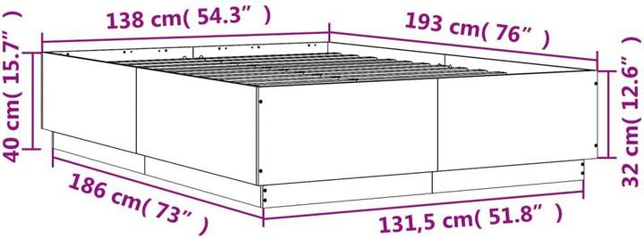 Image du produit vidaXL Bettgestell (135 x 190 cm)