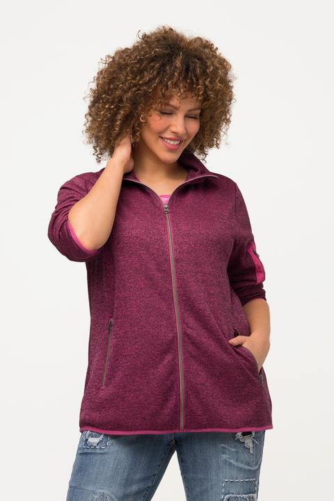 Produktbild Ulla Popken Strickfleece-Jacke, Stehkragen, Zipptaschen (42, 44)