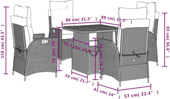 Produktbild vidaXL Garten Essgruppe