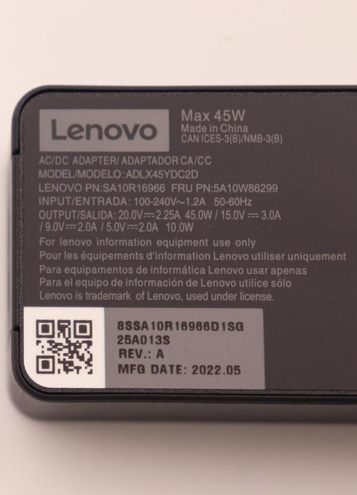 Actual product image Lenovo Ac adapter (45 W)