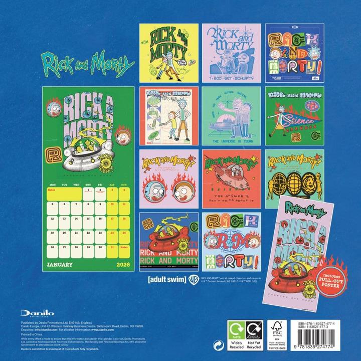 Image du produit Rick And Morty - Calendrier mural motif/style Carré