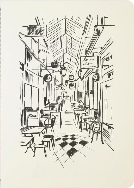 Herbin Notizheft A5, liniert, 16 Blatt 120g elfenbein, Passage des Panoramas - Schwarz (A5, Liniert)