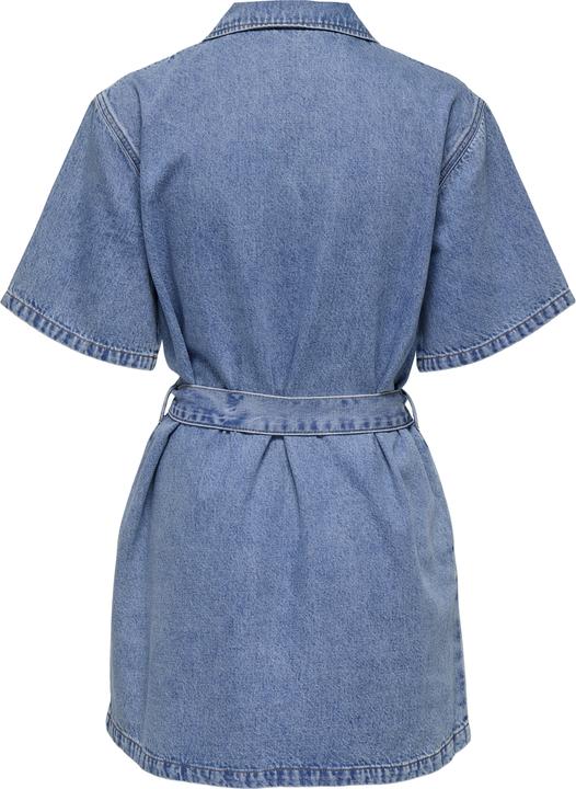 Actual product image Only Normal geschnitten V-Ausschnitt Kastige Ärmel Kurzes Kleid Jeanskleid (M)