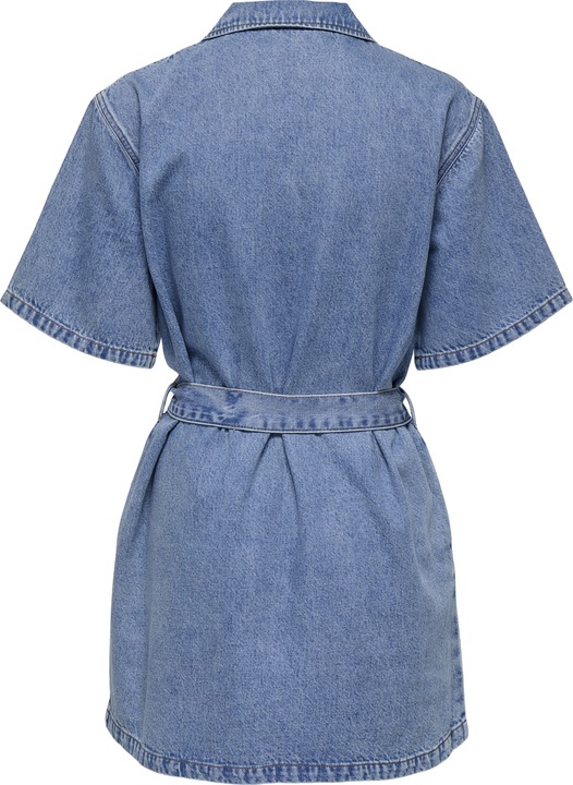 Image du produit Only Normal geschnitten V-Ausschnitt Kastige Ärmel Kurzes Kleid Jeanskleid (M)