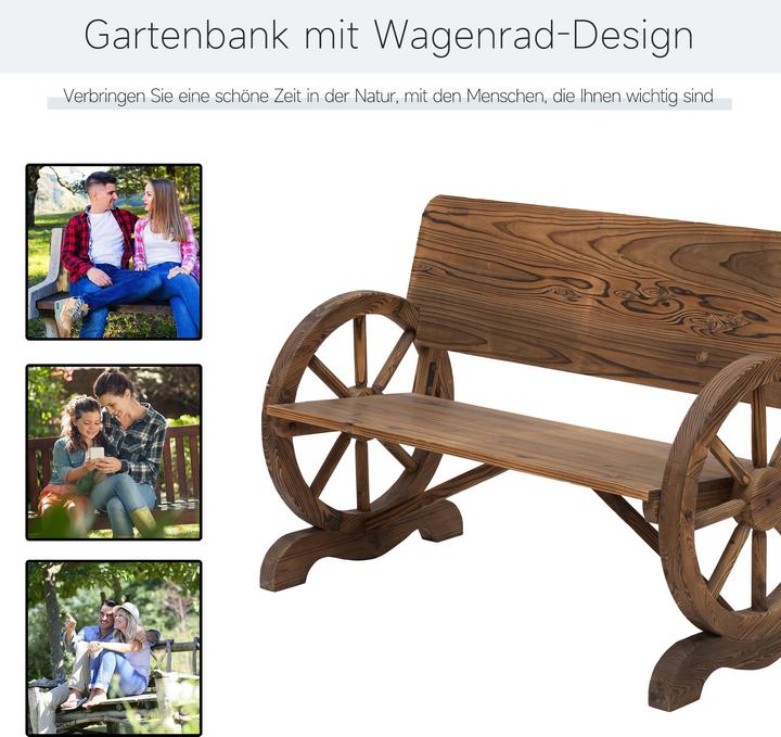 Immagine prodotto Outsunny Panchina da giardino con design a ruota di carro