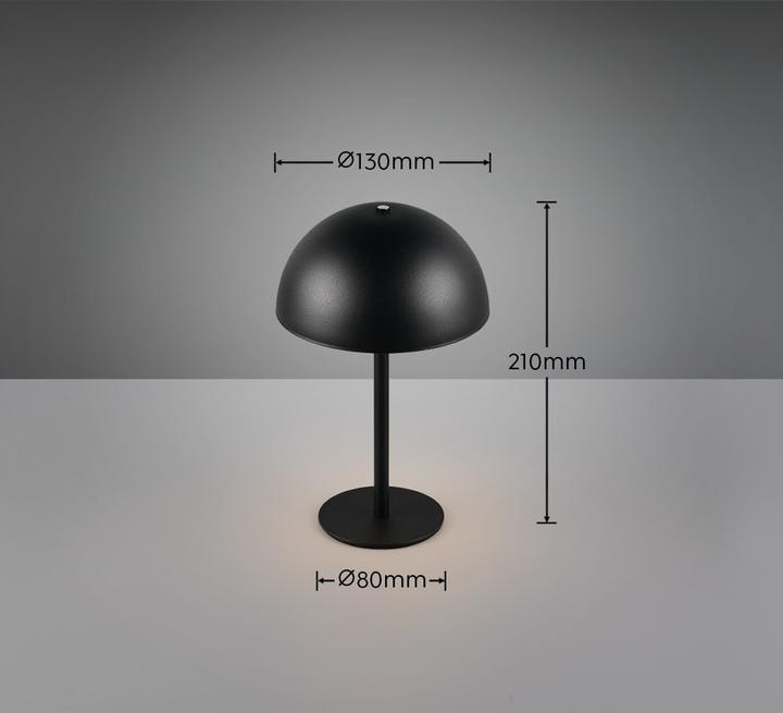 Actual product image Reality LED-Akku-Tischleuchte MUNOZ, R54891132, 1,3W, 120lm, 3000K, schwarz (120 lm)