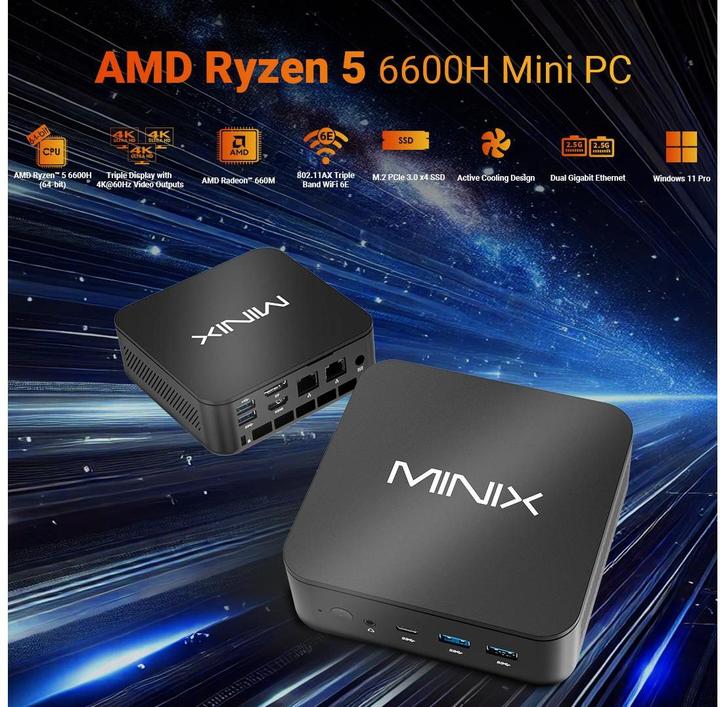 Immagine prodotto Minix NGC NR660 LP (512 GB, 16 GB, AMD Ryzen 5 6600H, Radeon 660M)