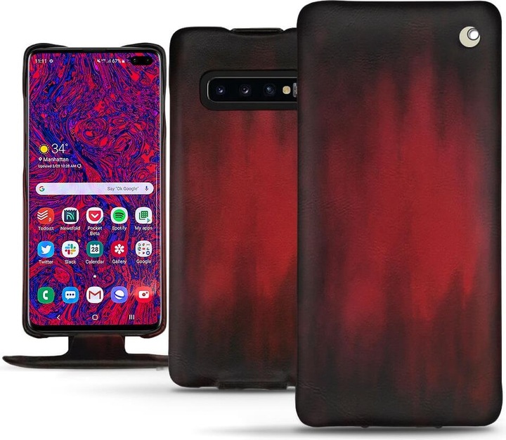 Noreve Lederschutzhülle vertikal (Samsung Galaxy S10+)