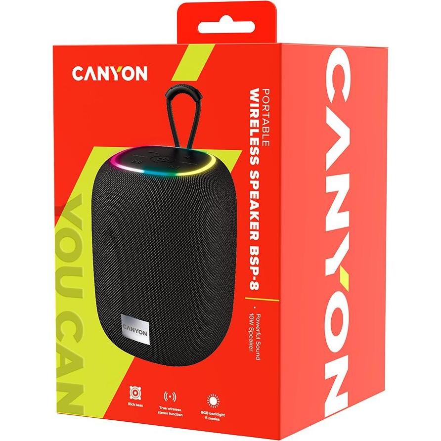 Thumbnail - Canyon CNE-CBTSP8B (3 h, Akkubetrieb), Bluetooth Lautsprecher, Schwarz