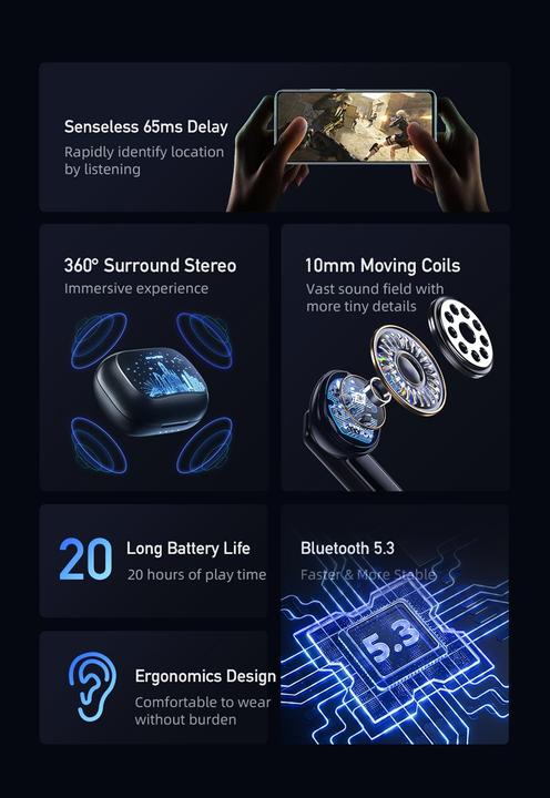 Actual product image Awei Wireless In-Ear Gaming Earbuds with Noise Cancellation (Wireless)