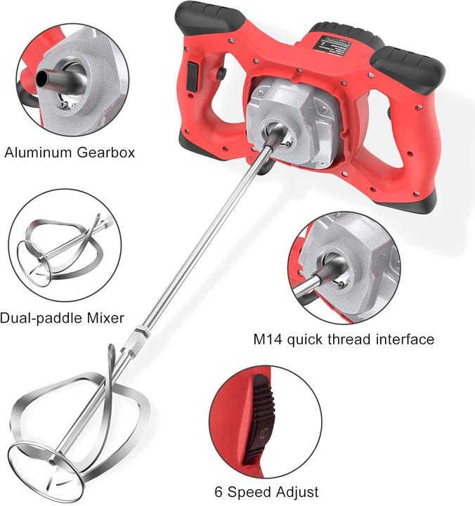 Actual product image Imaycc Concrete mixer, 2100W with M14 mixer adapter