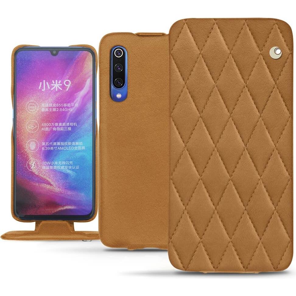Noreve Lederschutzhülle vertikal (Xiaomi Mi 9), Smartphone Hülle, Braun