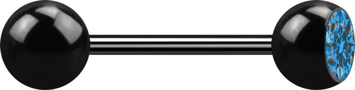 Image du produit Star Piercing Micro Barbell noir avec boule et boules de cristal clairbau (sans laiton, Acier chirurgical 316L)