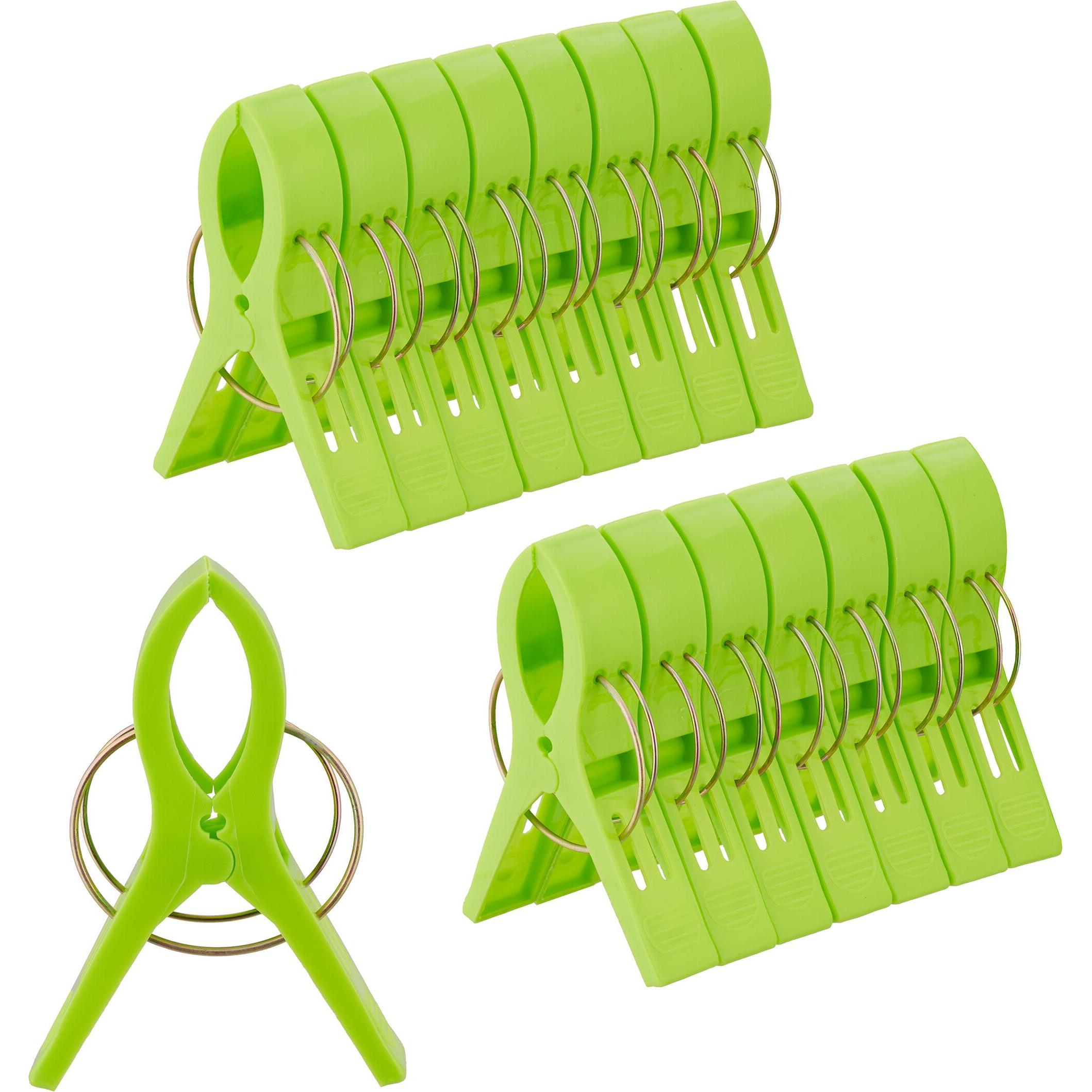 Thumbnail - Relaxdays 16x Strandtuchklammern, Zubehör Bügeln + Wäschepflege, Grün