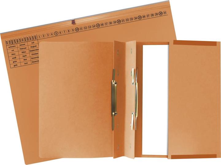 Actual product image Exacompta 25 hanging files Exaflex cardboard orange 2 x official stapling (A4, 25 x)