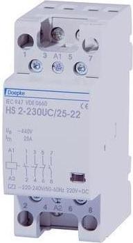 Actual product image Doepke Installation contactor 25A 230V/UC 400V/AC 3S 1NC 3000W/AGL 1190VA/LL 2TE