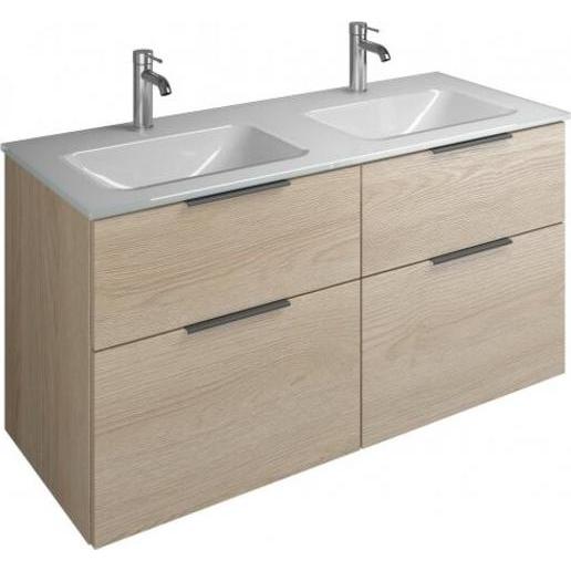 Thumbnail - burgbad, Badmöbelset, Eqio Glas-Doppelwaschtisch inklusive Waschtischunterschrank, Breite 1220 mm