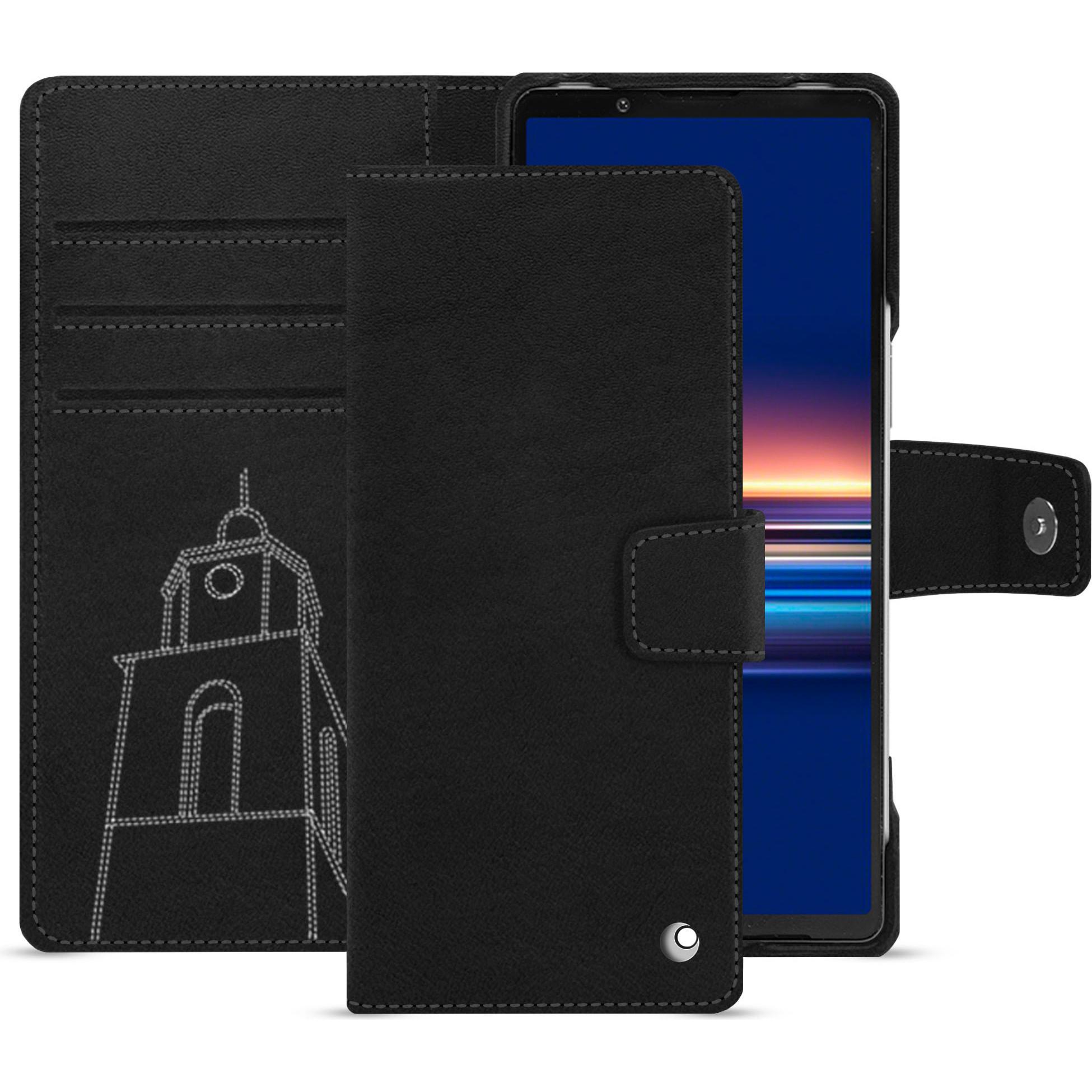 Noreve Lederschutzhülle Sony Xperia 5 V (Sony Xperia 5 V), Smartphone Hülle, Schwarz