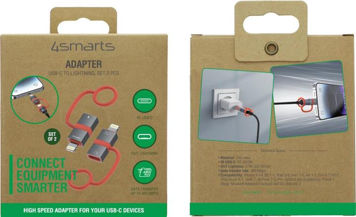 Produktbild 4smarts USB-C auf Adapter Lightning (USB Typ C, Lightning)
