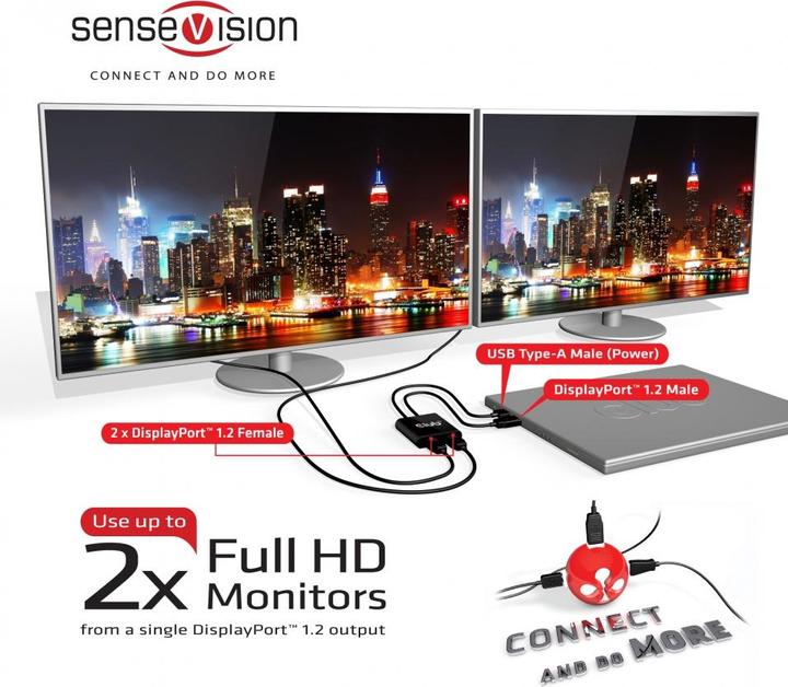 Immagine prodotto Club 3D Multi Streaming Transport Hub 1xDP ingresso a 2xDP uscita