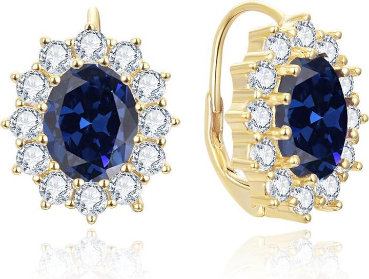 Image du produit Beneto VÃ½raznÃ© nÃ¡uÅnice s modrÃ½mi zirkony AGUC3295BL-GOLD