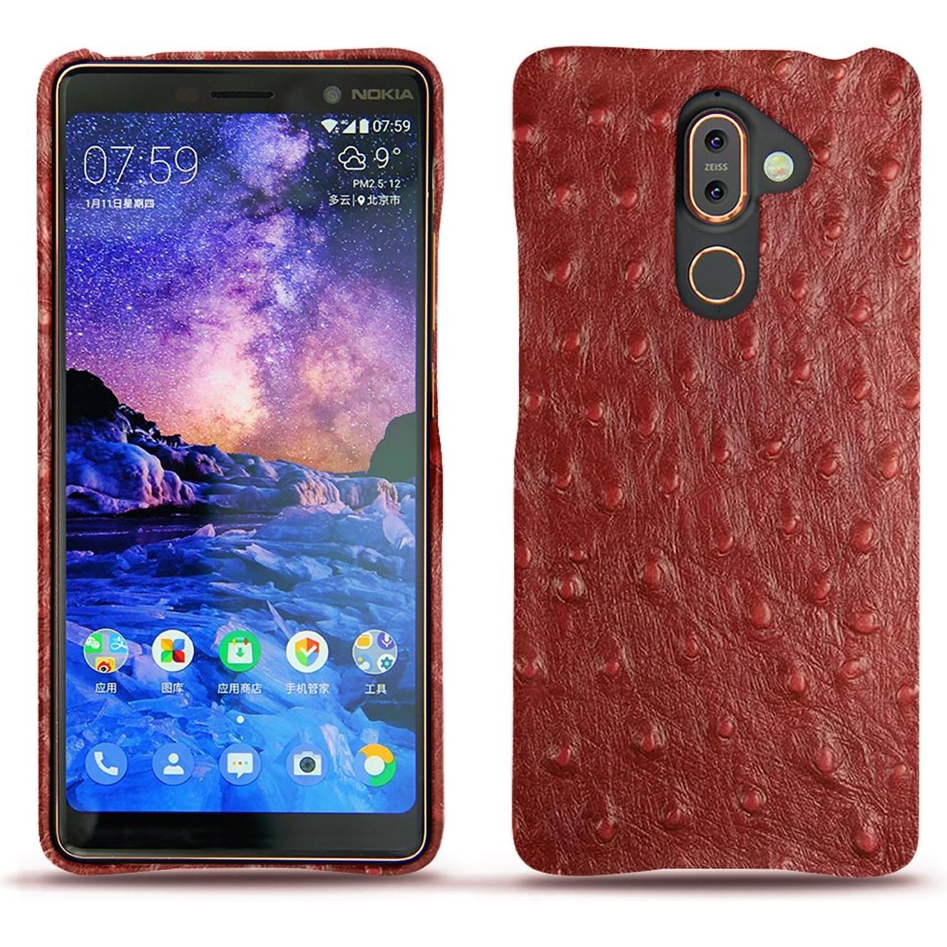 Noreve Lederschutzhülle (Apple iPhone 7 Plus), Smartphone Hülle, Rot