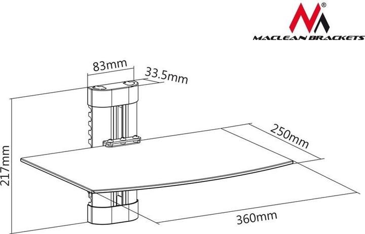 Image du produit Maclean MC-663 AV stand accessory AV stand shelf (support AV) (CD, Platine)
