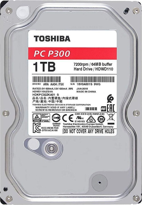 Actual product image Toshiba P300 (1 TB, 3.5", CMR)