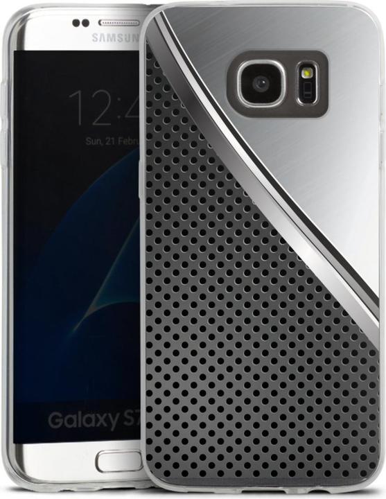 Produktbild DeinDesign Slim Case für Samsung Galaxy S7 Edge Silikon Hülle Ultra Dünn Handyhülle Carbon Metall Stahl (Samsung Galaxy S7 Edge)
