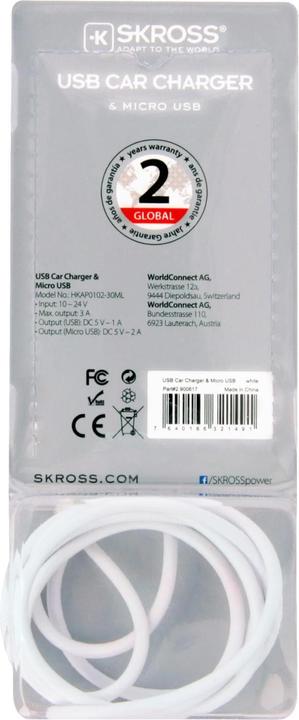 Produktbild Skross Dual USB Car Charger + USB Micro