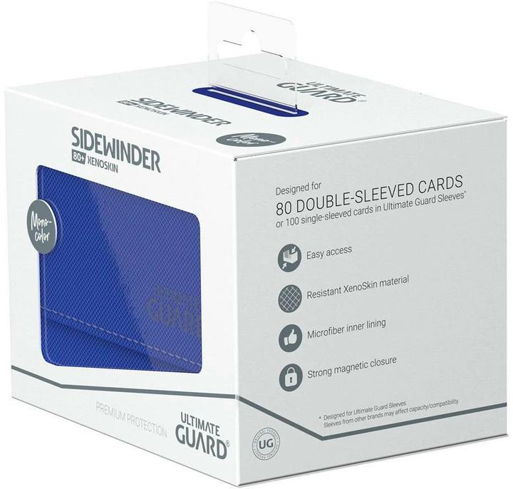 Actual product image Ultimate Guard Card Box XenoSkin Sidewinder Monocolor 80+ Blue
