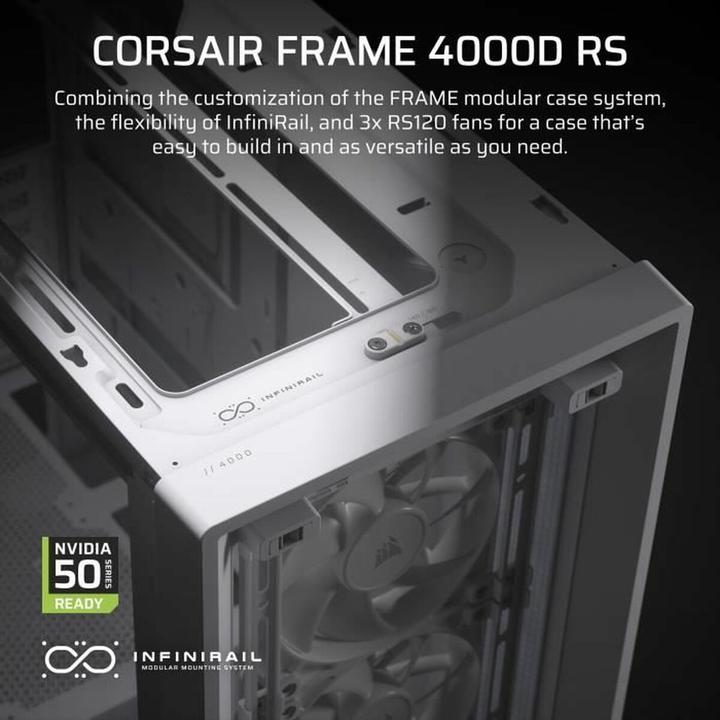Produktbild Corsair Geh Midi FRAME 4000D RS Mid-Tower, White (ATX, mATX, Mini-ITX)