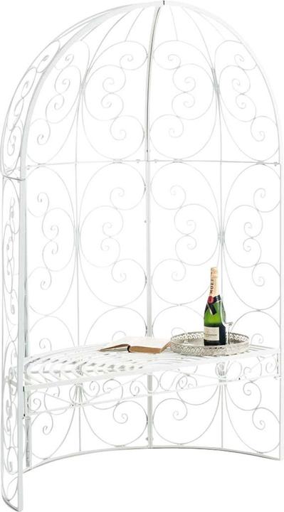 Produktbild Swisshandel24 Halbpavillon Rosie mit Sitzbank, weiss (58 cm, 120 cm)