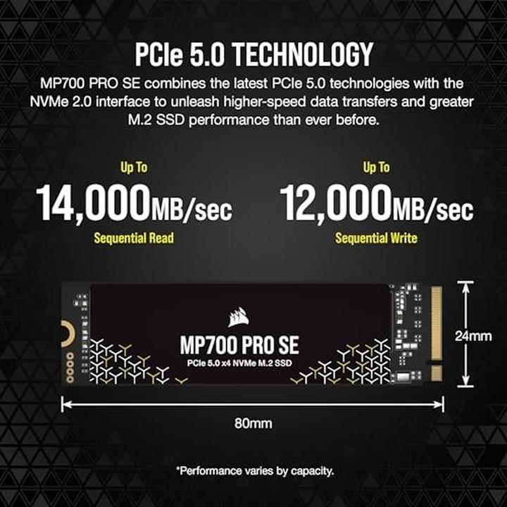 Image du produit Corsair MP700 PRO SE (4000 Go, M.2 2280)