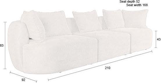 Actual product image Dutchbone Rocca Sofa 4,5-Seater Latte