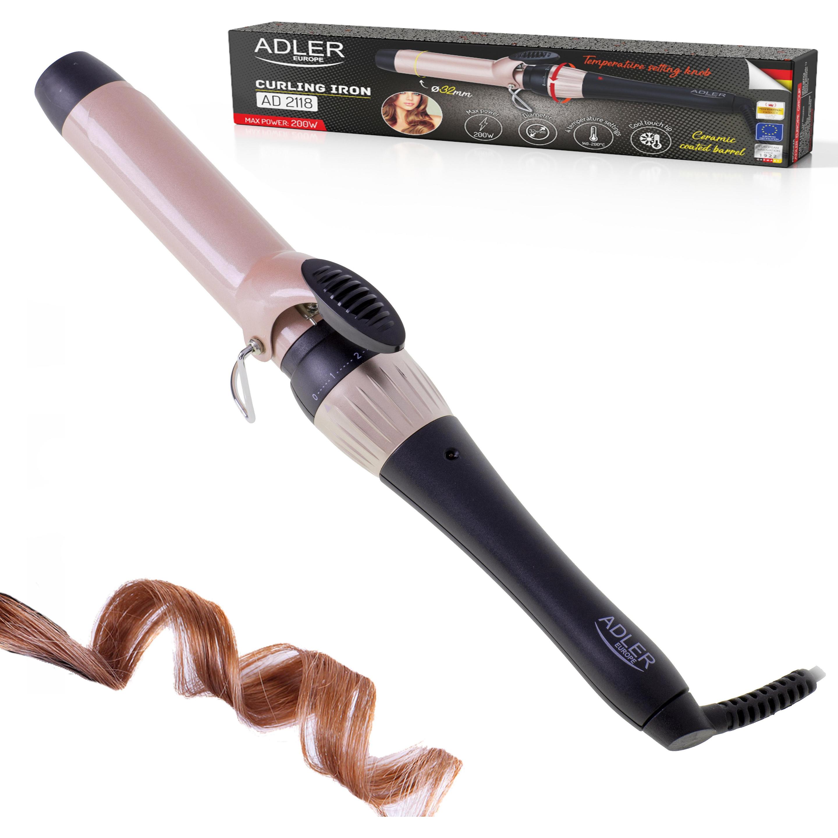 Adler, Arricciacapelli, AD 2118 Ferro arricciacapelli, nero/rosa