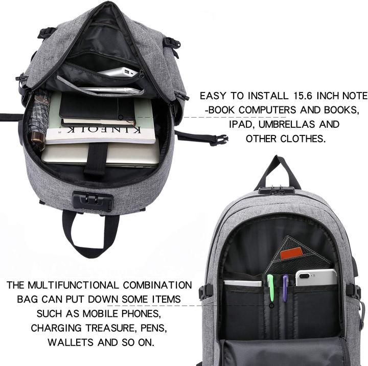 Immagine prodotto Wenig Laptop-Rucksack mit USB-Anschluss, Anti-Diebstahl-Schutz (30 l)