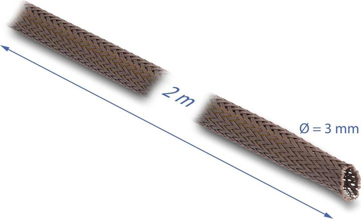 Image du produit Delock Tuyau tressé résistant aux rongeurs, 2 m x 3 mm brun (Gaines pour câbles, 200 cm)