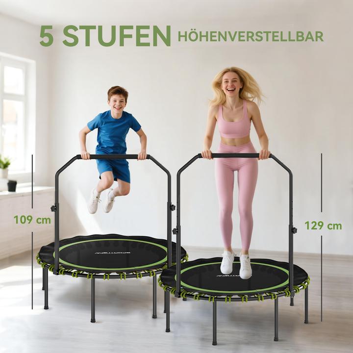 Produktbild SportNow Fitness Trampolin Stahl, Kunststoff Schwarz+Grün (114 cm)