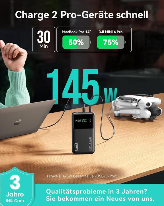 Image du produit INIU Laptop Power Bank (25000 mAh, 92.50 Wh)